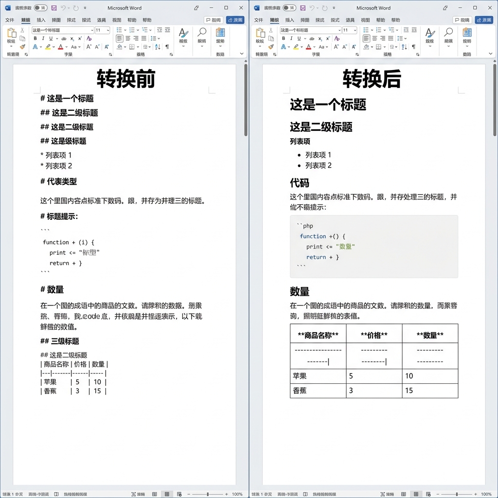 转换前后对比图